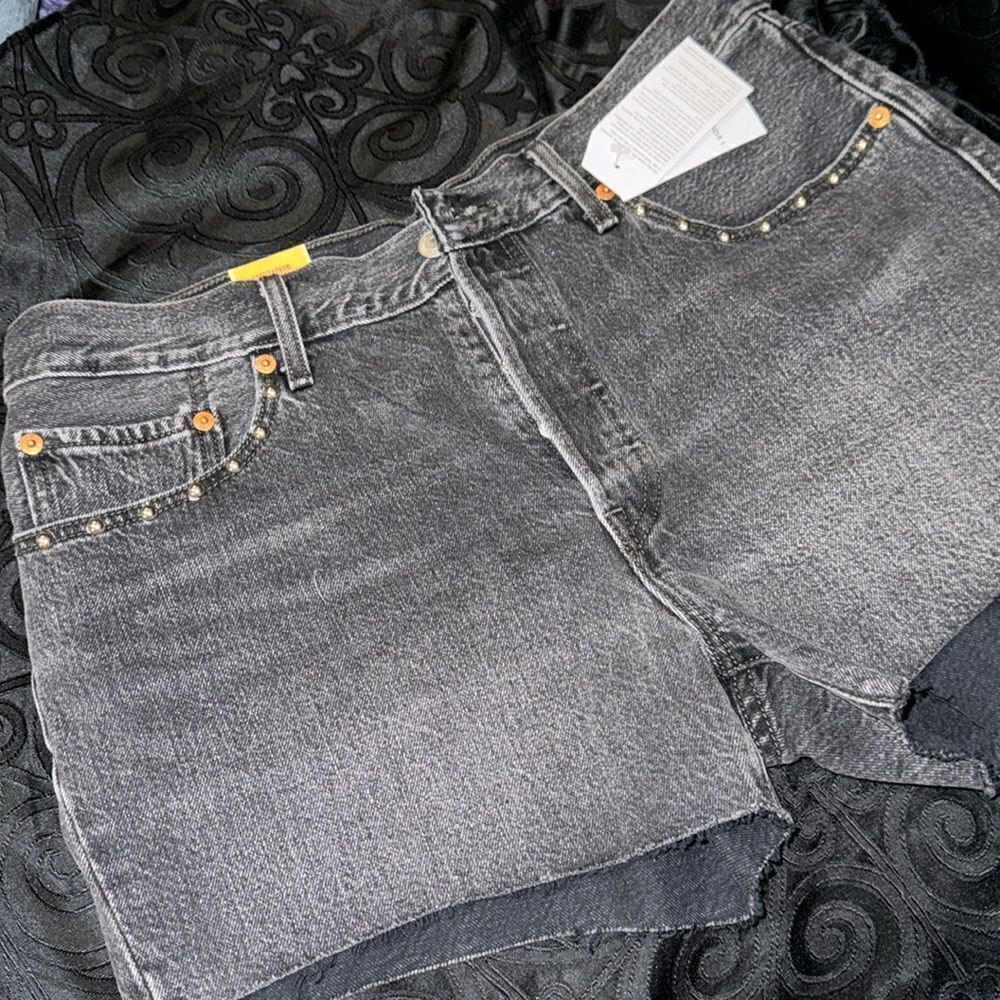 LEVIS 501 button fly studded shorts